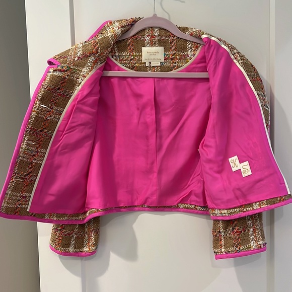 Kate Spade New York - Cute Blazer - Size 6 - Tweed Pink & Tan - Picture 7 of 10